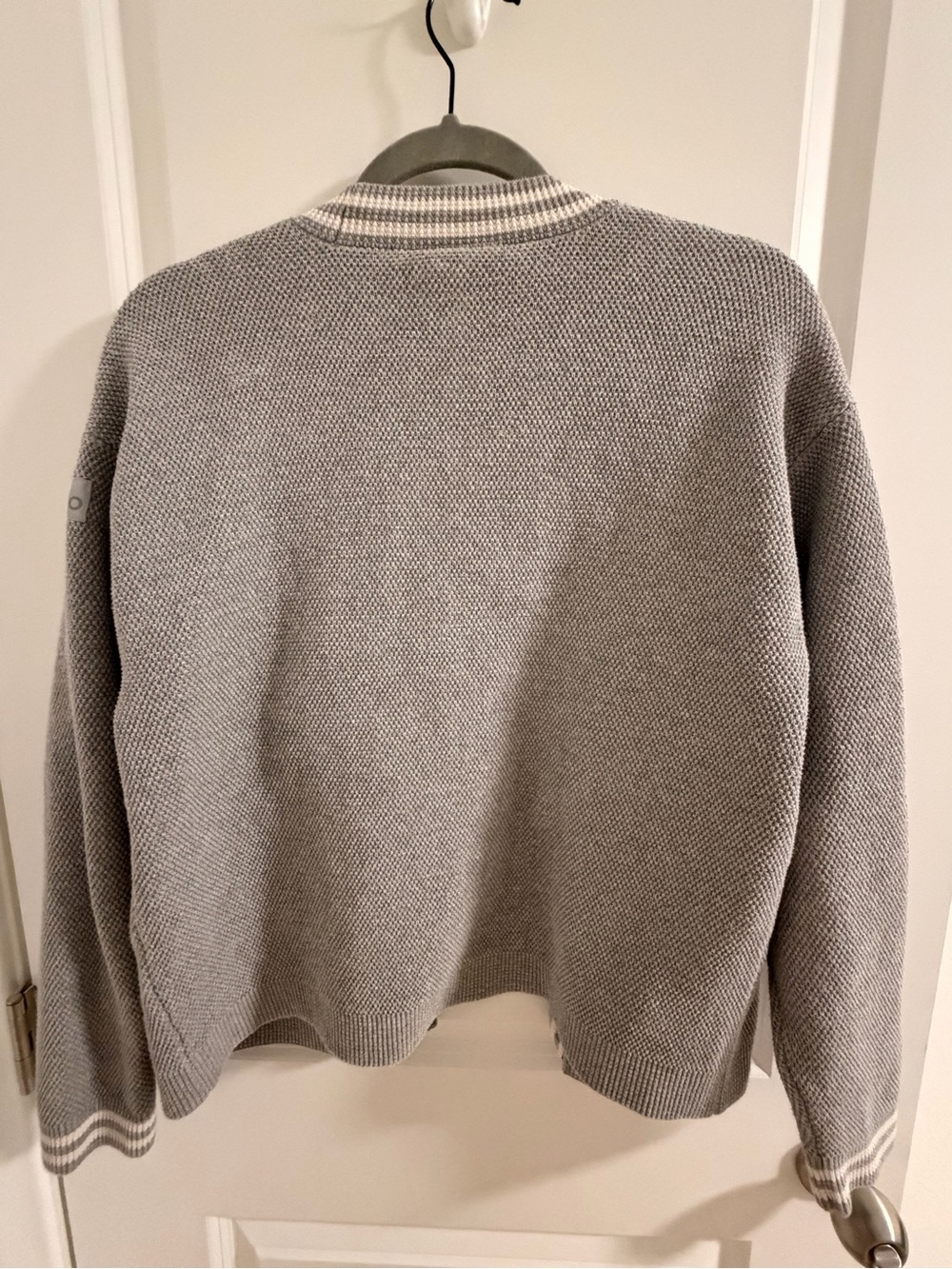 ALO Yoga Tennis Club Sweater- Heather Grey/White - Picture 5 of 6